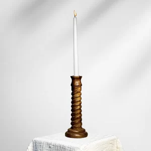 The Spiral Zen – Hand-Turned Wooden Candle Stand